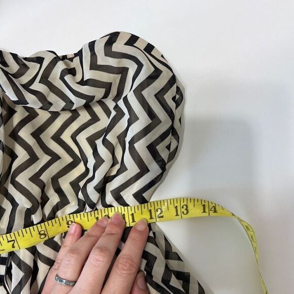 Poetry black and tan chevron high low dress size medium - Picture 12 of 14